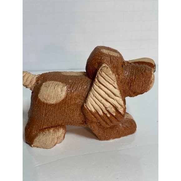 Artesania Rinconada Hunting Dog Retired Carved Clay Figurine Uruguay - Picture 2 of 11